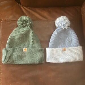 Two Carhartt Women’s Pom Winter Hats